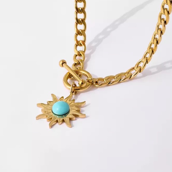 18K gold plated sunflower necklace - Picture 8 of 8